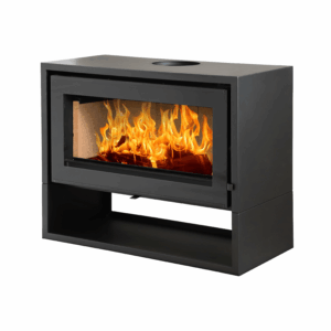 Flamm 950 on Log Base Freestanding Fireplace (13-16kW) (Standard) – product view