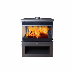 Flamm Peninsula 780 with Log Base Freestanding Fireplace (12-14kW) (Standard) – product view