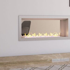 Signi Fires Slimline Double-Sided Built-In Bioethanol Fireplace