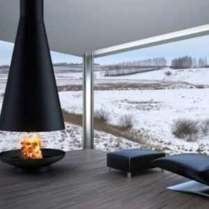 Silo Suspended Fireplace
