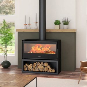 Lacunza Silver 1000 Freestanding With Base wood fireplace