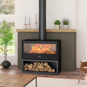 Lacunza Silver 800 Freestanding With Base wood fireplace